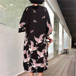 Veste Kimono Longue Japonaise Noire