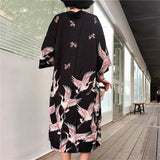 Veste Kimono Longue Japonaise Noire