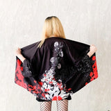 Veste Kimono Japonais Rouge et Noir