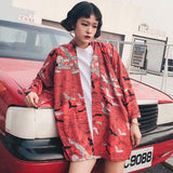 Veste Kimono Rouge Avant