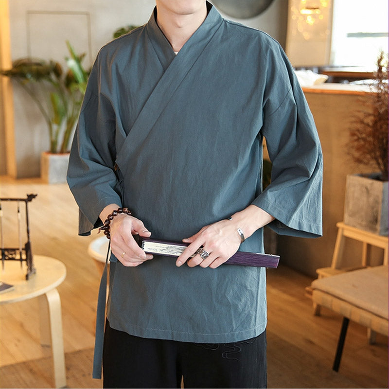 Veste Longue Kimono Verte