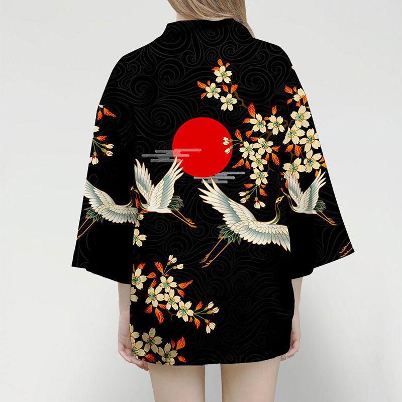 Veste Kimono à Fleurs Dos