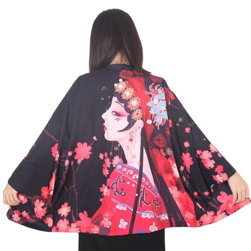 Veste Kimono Geisha Fleurie Design