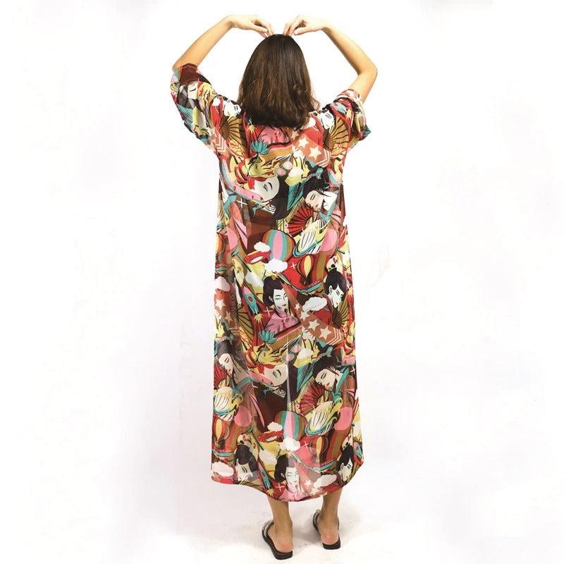 Veste Kimono Japonais Grande Taille Long