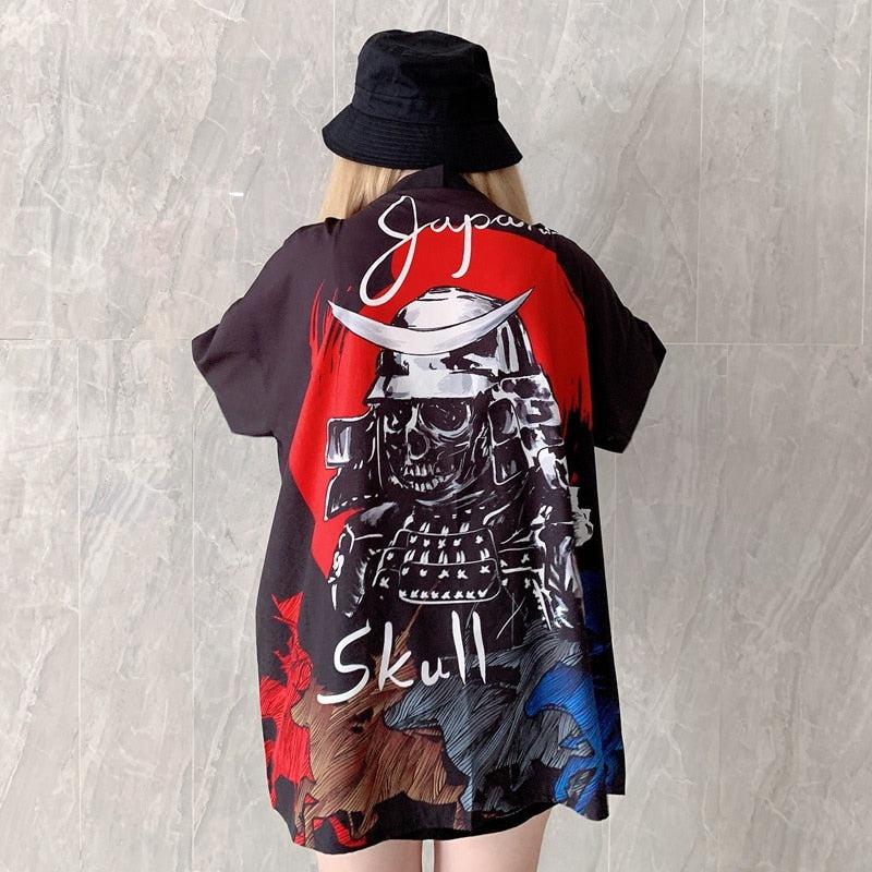 Veste Kimono Japonais Skull