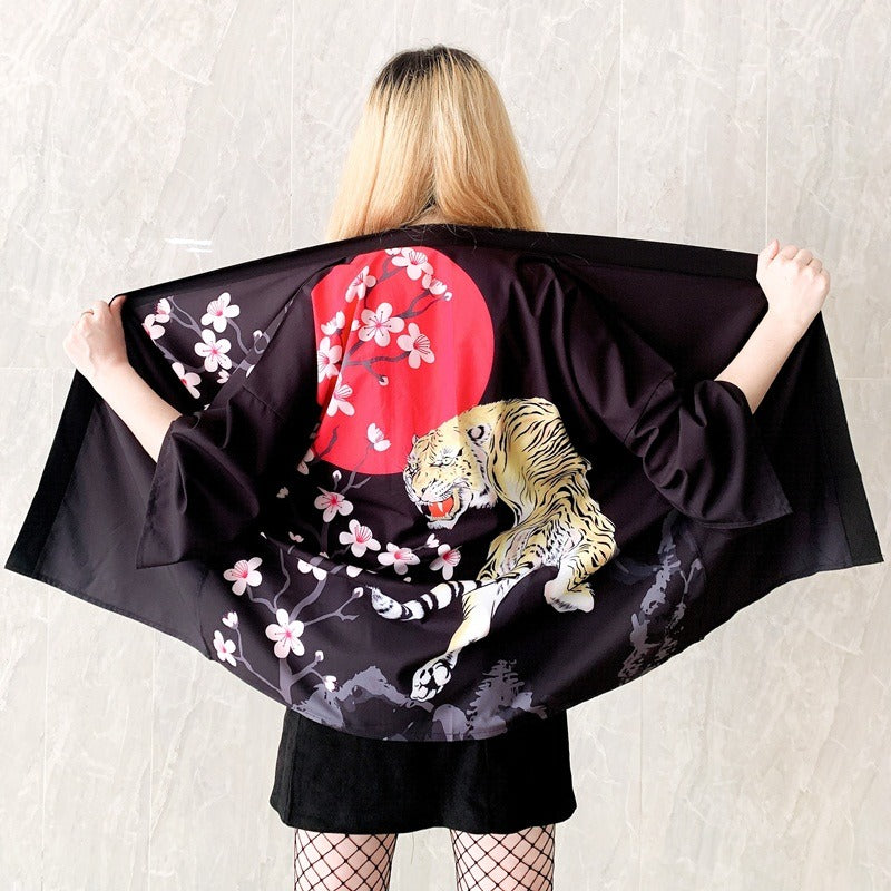 Veste Kimono Japonais Tigre Design