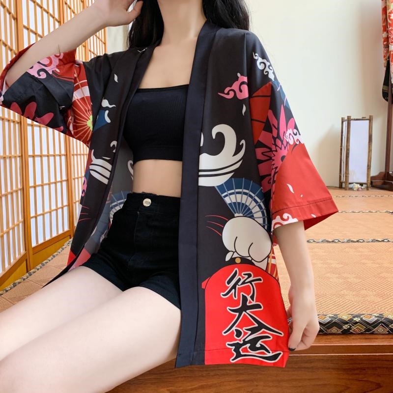Veste Kimono Japonaise Neko Design