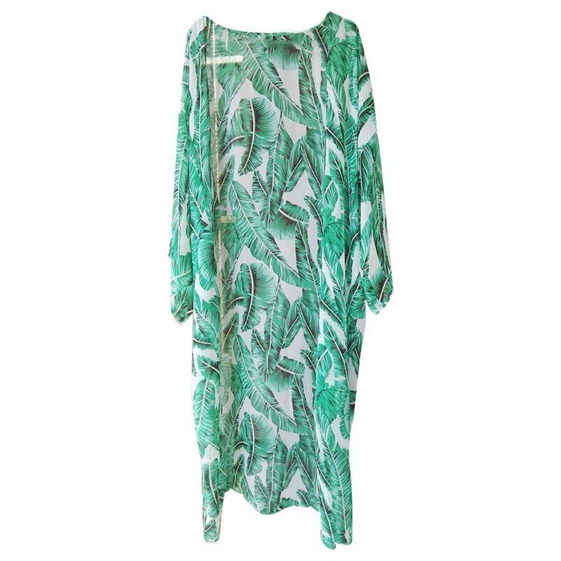 Veste Kimono Longue Verte Style