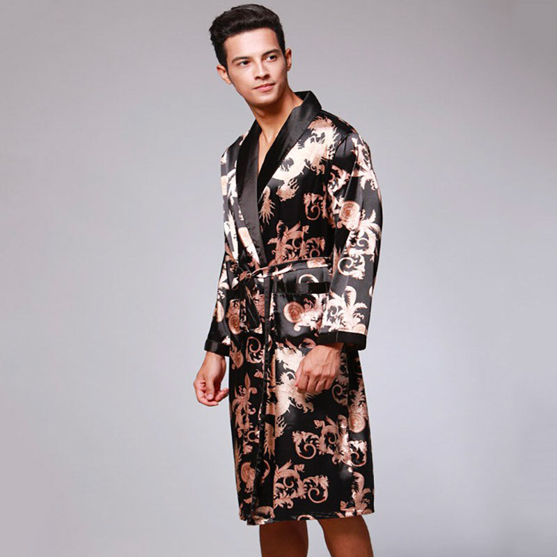Robe de Chambre Homme Satin Longue