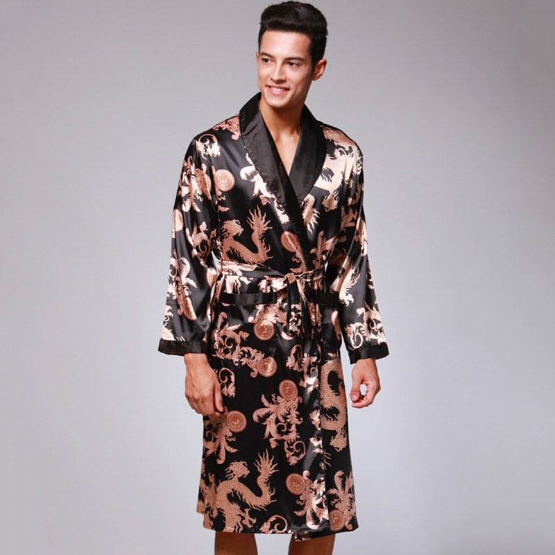 Robe de Chambre Homme Satin Longue
