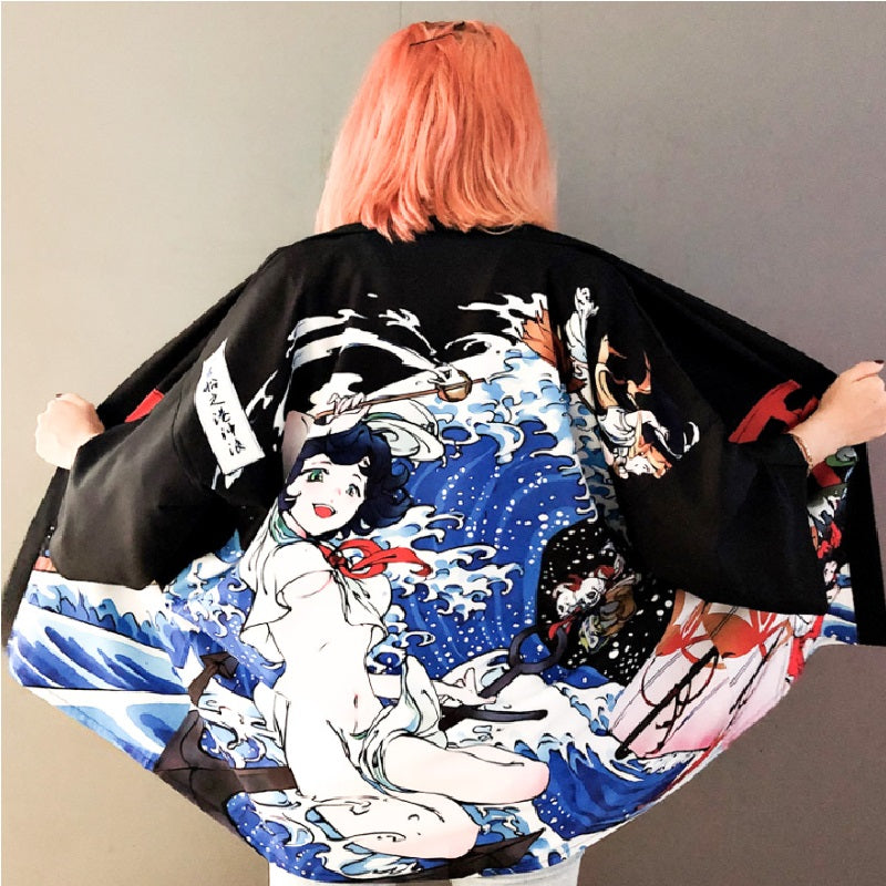 Kimono Veste Japonaise Femme Mer Sexy