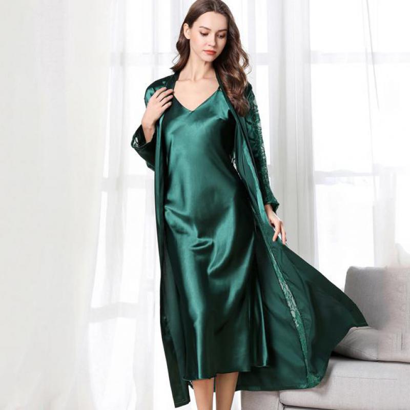 Kimono Style Robe Verte