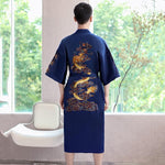 Peignoir Kimono Bleu Chinois Homme