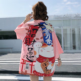 Veste Kimono Japonais Rose