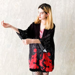 Veste Kimono Noir et Rouge