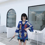 Veste Kimono Japonais Bleu Marine