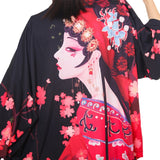 Veste Kimono Geisha Fleurie