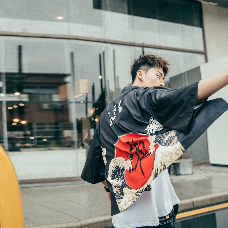 Veste Kimono Japonais Kanji