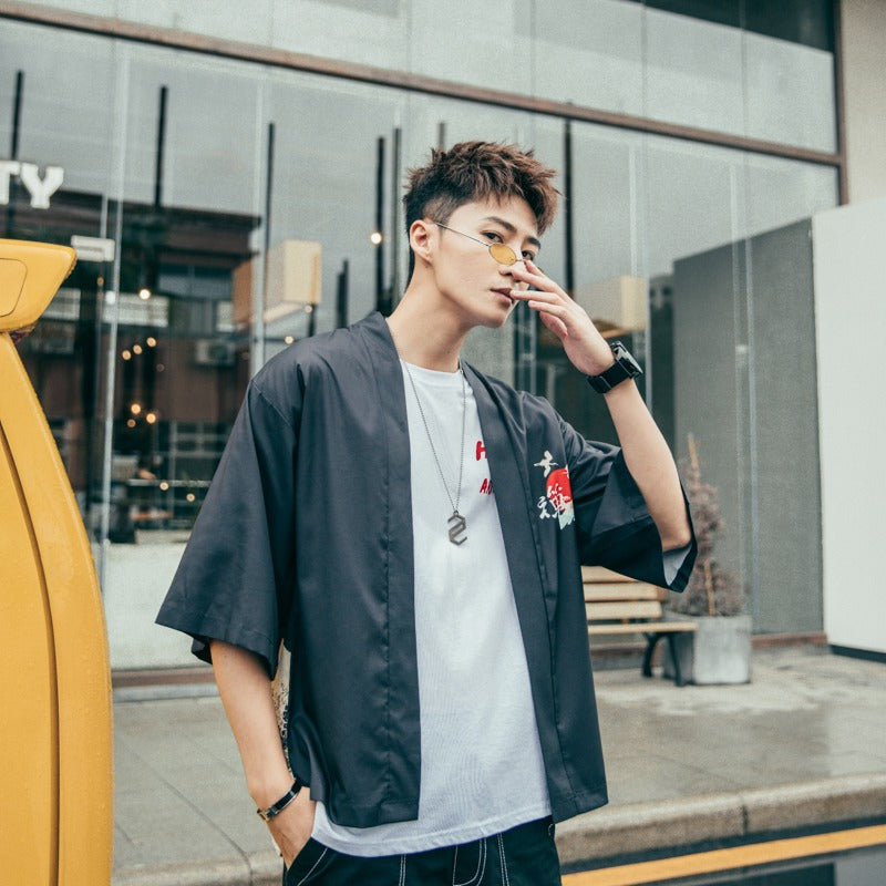Veste Kimono Japonais Kanji