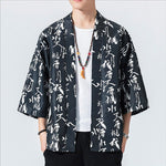 Veste Kimono Noir Kanji