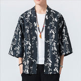 Veste Kimono Noir Kanji