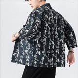 Veste Kimono Noir Kanji