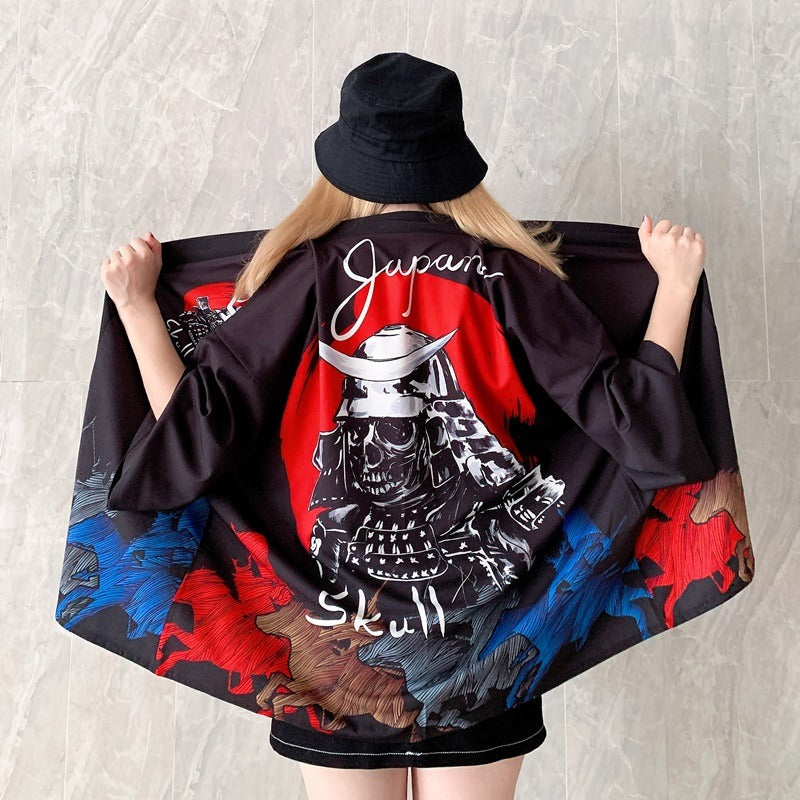 Veste Kimono Japonais Skull